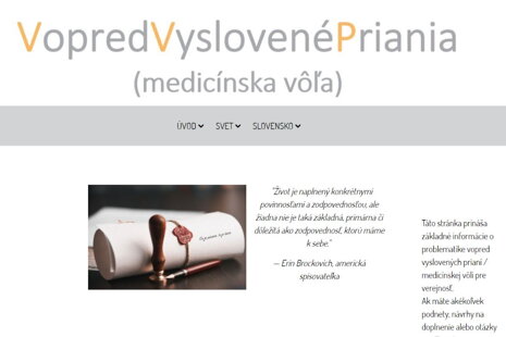 Vopred vyslovené priania / medicínska vôľa